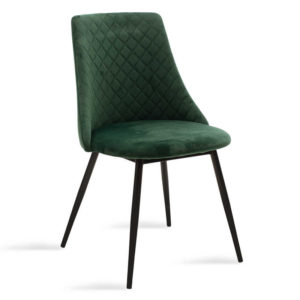 Καρέκλα Giselle pakoworld μαύρο-ύφασμα βελουτέ πράσινο