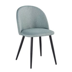 Καρέκλα Bella Μέταλλο Βαφή Μαύρο / Ύφασμα Mixed Green . Διάσταση: 50x57x81cm (Σετ 4 ΤΕΜ)