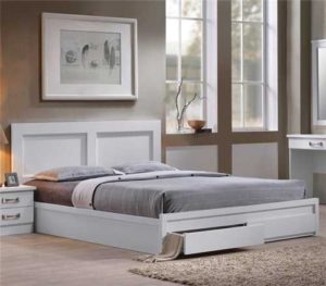 Κρεβάτι διπλό Life 150X200 με συρτάρια Λευκό