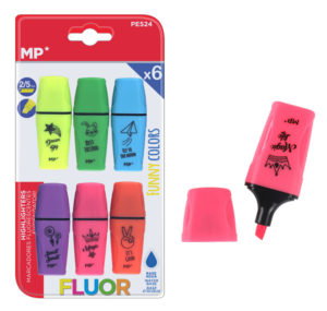MP PE524 | MP μίνι μαρκαδόρος υπογράμμισης PE524, διάφορα χρώματα, 6τμχ