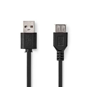 Nedis USB 2.0 USB-A male - USB-A female cable Black 3m (CCGB60010BK30) (NEDCCGB60010BK30)