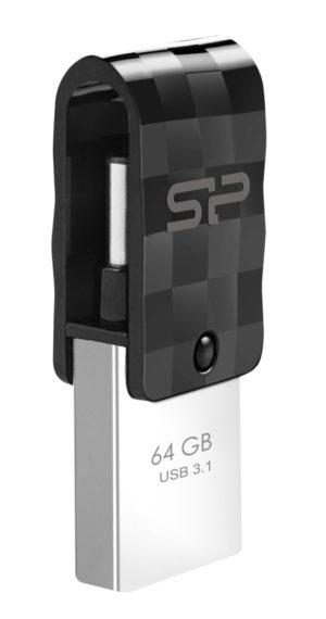 SILICON POWER SP064GBUC3C31V1K | SILICON POWER Dual USB Flash Drive C31, USB 3.1 & Type-C, 64GB, μαύρο