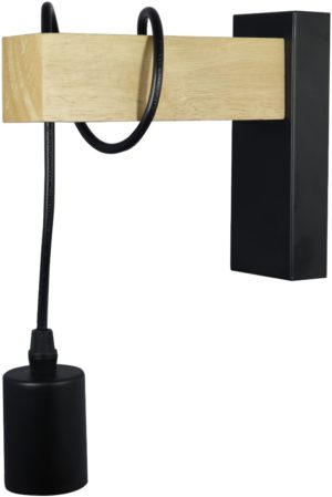 Avide Wall Pendant Lamp Madeline 1xE27 Socket Wood/Black