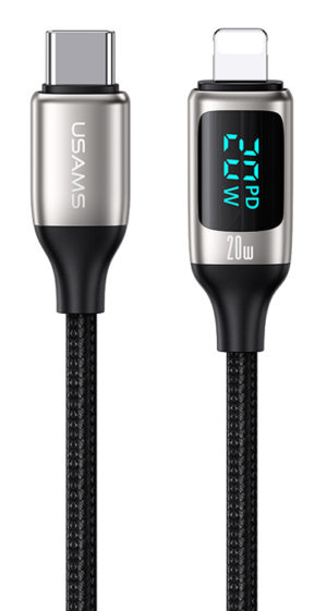 USAMS SJ545USB02 | USAMS καλώδιο Lightning σε USB-C US-SJ545, 20W PD, 1.2m, ασημί