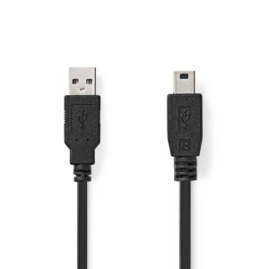 Nedis Καλώδιο USB-A Male to USB Mini-B 5 pin Male 2.00m Black (CCGL60300BK20) (NEDCCGL60300BK20)