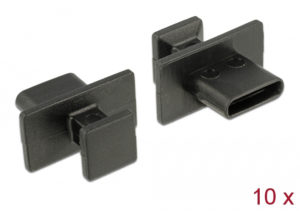 DELOCK 64015 | DELOCK κάλυμμα προστασίας για θύρα USB-C 64015 με λαβή, μαύρο, 10τμχ