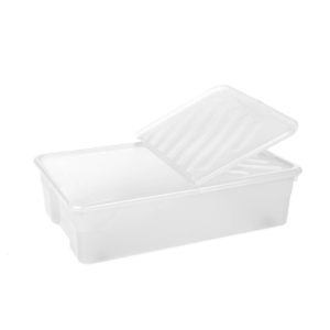 Homeplast Nak Box 55L Λευκό | Κουτί Αποθήκευσης με Καπάκι και Ροδάκια 70×46×20cm Πλαστικό