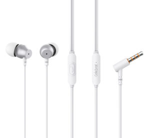 CELEBRAT D11-WH | CELEBRAT earphones με μικρόφωνο D11, 3.5mm, 1.2m, λευκά