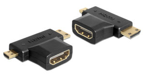 DELOCK 65446 | DELOCK αντάπτορας HDMI σε HDMI mini & micro 65446, gold plated, μαύρος