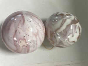 JK Home Décor - Μπάλα Φελιζολ Ροζ Marble 2Σxδ 8cm 6τμχ