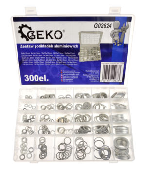 GEKO G02824 | GEKO σετ αλουμινένιες ροδέλες G02824, διάφορα μεγέθη, 300τμχ