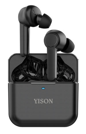 YISON T5-BK | YISON earphones με θήκη φόρτισης T5, True Wireless, μαύρα
