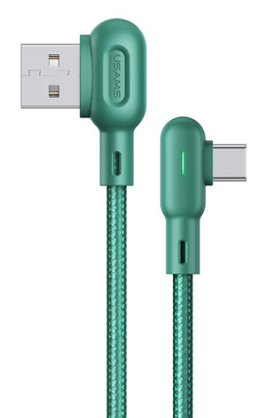 USAMS SJ457USB02 | USAMS καλώδιο USB-C σε USB US-SJ457, 2.1A, γωνιακό, 1.2m, πράσινο