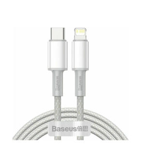 Baseus High Density Braided USB-C to Lightning Cable 20W White 2m (CATLGD-A02) (BASCATLGDA02)
