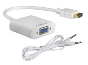 POWERTECH CAB-H072 | POWERTECH αντάπτορας HDMI σε VGA CAB-H072, καλώδιο 3.5mm, 0.20m, λευκός