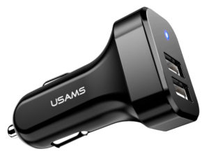 USAMS CC87TC01 | USAMS φορτιστής αυτοκινήτου C13, 2x USB, 2.1A, μαύρος