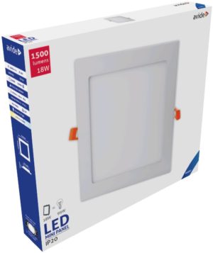 Avide LED Ceiling Lamp Recessed Panel Square ALU 18W 6400K