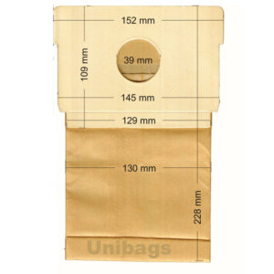 Unibags 350 5τμχ | Σακούλες Σκούπας PROGRESS Χάρτινες