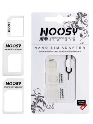 NOOSY SIM-002 | NOOSY Nano SIM & Micro SIM Adapter Set, λευκό