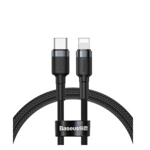 Baseus Cafule Braided USB 3.0 Cable USB-C male - Lightning Black 1m (CATLKLF-G1) (BASCATLKLF-G1)