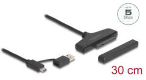 DELOCK 61042 | DELOCK αντάπτορας USB/USB-C σε SATA 61042 για 2.5 HDD/SSD, 6Gbps