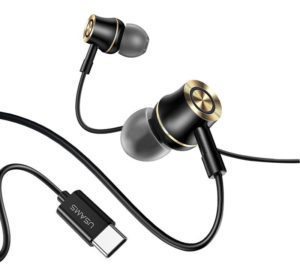 USAMS HSEP4301 | USAMS earphones με μικρόφωνο US-SJ482, Type-C, 10mm, 1.2m, μαύρα