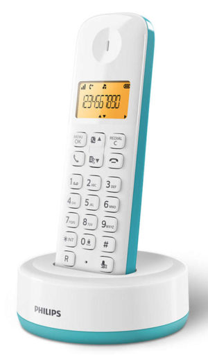 PHILIPS D1601T-34 | PHILIPS ασύρματο τηλέφωνο D1601T-34, με ελληνικό μενού, λευκό-πράσινο