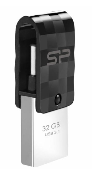 SILICON POWER SP032GBUC3C31V1K | SILICON POWER Dual USB Flash Drive C31, USB 3.1 & Type-C, 32GB, μαύρο