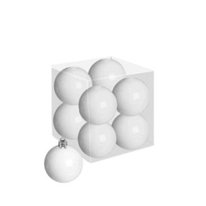 JK Home Décor - Μπάλα Πλαστική Λευκη S/4 10cm 1τμχ
