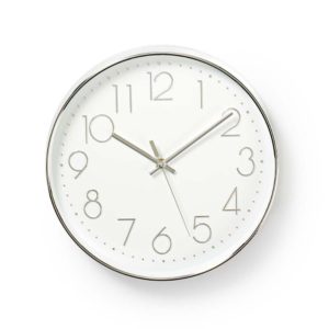 Nedis Wall Clock Plastic White/Silver 30cm (CLWA015PC30SR) (NEDCLWA015PC30SR)