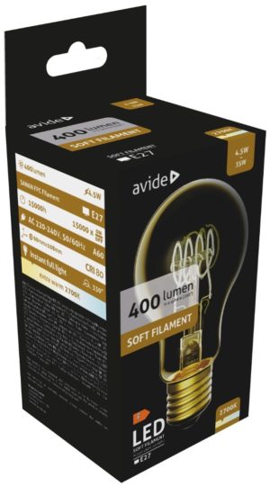 Avide LED Soft Filament Globe 4.5W E27 120° Θερμό 2700K