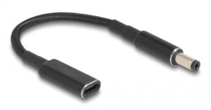 POWERTECH CAB-UC069 | POWERTECH καλώδιο τροφοδοσίας CAB-UC069, USB-C σε 5.5x2.1mm, 15cm, μαύρο