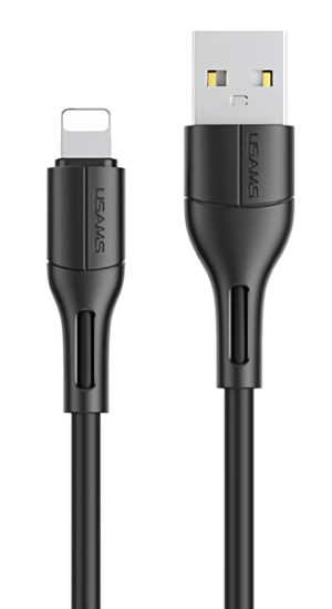 USAMS SJ500USB01 | USAMS καλώδιο USB σε Lightning U68, 2A, 1m, μαύρο