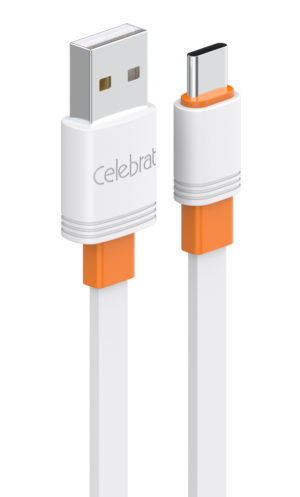 CELEBRAT CB-33A-C-WH | CELEBRAT καλώδιο USB-C σε USB CB-33C, flat, 3A, 1m, λευκό