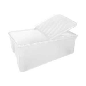 Homeplast Nak Box 92L Λευκό | Κουτί Αποθήκευσης με Καπάκι και Ροδάκια 70×46×34cm Πλαστικό