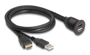 DELOCK 87880 | DELOCK καλώδιο HDMI & USB 87880, αρσενικό σε θηλυκό, IP67, 1m, μαύρο
