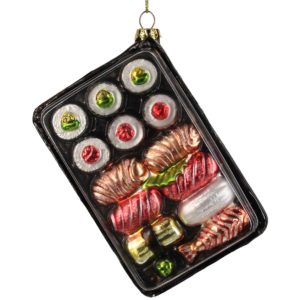 JK Home Décor - Στολίδι Sushi Box Γυάλινο 12.7cm 2τμχ