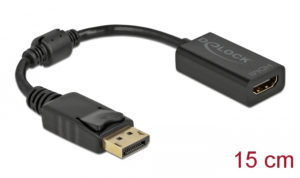 DELOCK 61011 | DELOCK αντάπτορας DisplayPort σε HDMI 61011, 1080p Passive, 15cm, μαύρος