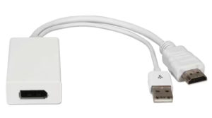 POWERTECH CAB-H162 | POWERTECH αντάπτορας HDMI σε DisplayPort CAB-H162, USB, 4K, λευκός