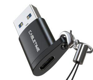 CABLETIME 5210131038444 | CABLETIME αντάπτορας USB 3.0 σε USB Type-C AMCF, 2.1A, 0.1m, μαύρος