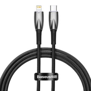 Baseus USB-C Cable For Lightning Glimmer Series, 20w, 1m Black (CADH000001) (BASCADH000001)