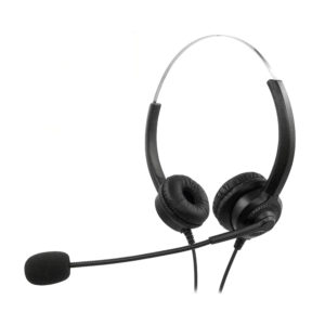 MediaRange Corded stereo headset with microphone and control panel, black