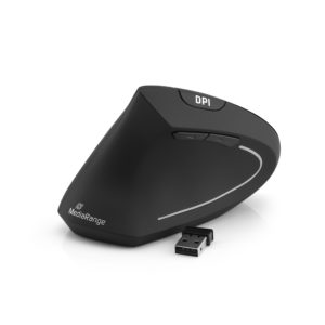 MediaRange Ergonomic 6-button wireless optical mouse for left-handers (Black, Wireless)