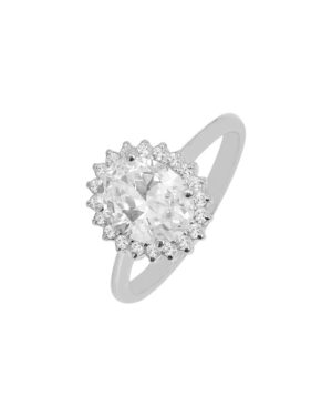 Λευκόχρυσο Δαχτυλίδι Ροζέτα Κ14 (078190)