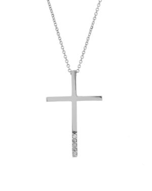 Λευκόχρυσος Γυναικείος Σταυρός με Αλυσίδα Κ9 (062258)
