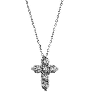 Λευκόχρυσος Γυναικείος Σταυρός με Αλυσίδα Κ14 (105815)
