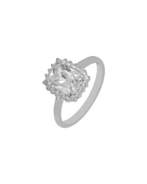Λευκόχρυσο Δαχτυλίδι Ροζέτα Κ14 (088691)