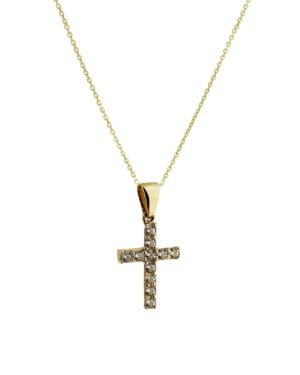 Γυναικείος Σταυρός με Ζιργκόν Κ14 (095323)