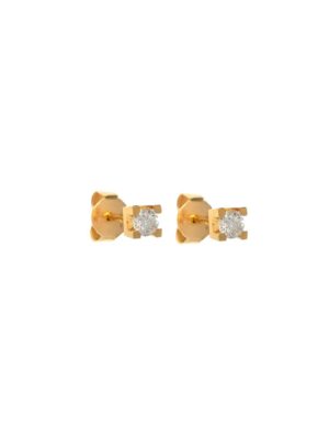 Χρυσά Μονόπετρα Σκουλαρίκια με Διαμάντια Κ18 (047354)