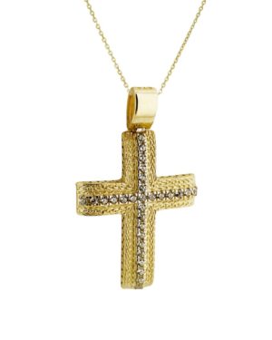 Χρυσός Γυναικείος Σταυρός Κ14 (098562)